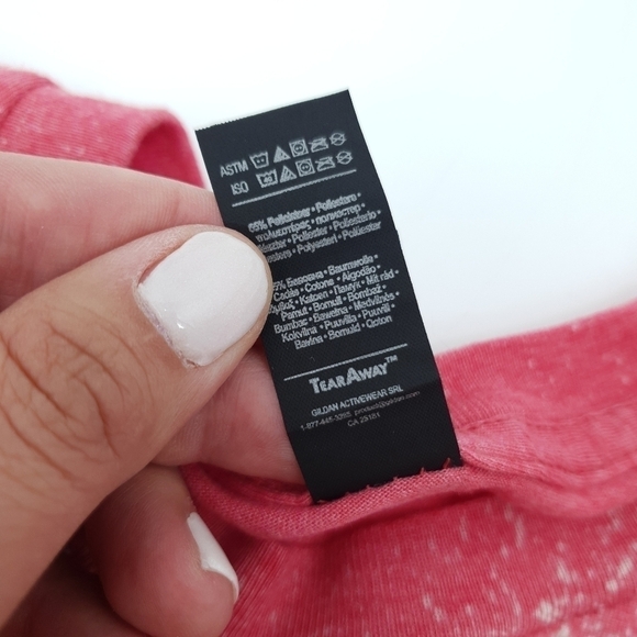 Holy Chic Bleached Sublimation Red T Shirt Homemade Unique One of a Kind Medium - Picture 8 of 8